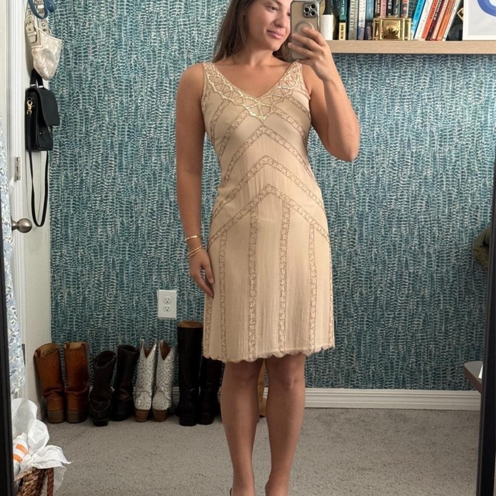 Vintage SIlk Bloomingdales Beaded Dress